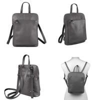 Made in Italy Damen echt Leder Rucksack Bodybag Lederrucksack Tasche Schultertasche Ledertasche Crossbody Cross-Over Jeansblau