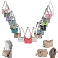 DAMEN TASCHE Shopper Umhängetasche Schultertasche CrossOver Crossbody Beuteltasche Handtasche Hobo Bag Henkeltasche Reise Kunst-Leder Weiß