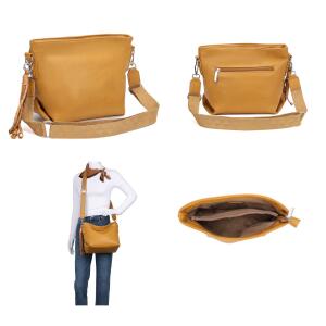 DAMEN TASCHE Shopper Umhängetasche Schultertasche CrossOver Crossbody Beuteltasche Handtasche Hobo Bag Henkeltasche Reise Kunst-Leder Hellgrau