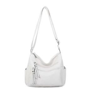 DAMEN TASCHE SHOPPER Schultertasche Umhängetasche Crossbody Henkeltasche Beuteltasche CrossOver Handtasche City Bag Reise Samt Wildleder Optik Kunstleder