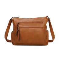 DAMEN TASCHE SHOPPER Schultertasche Umhängetasche Crossbody Henkeltasche Beuteltasche CrossOver Handtasche City Bag Reise Kunst-Leder Cognac