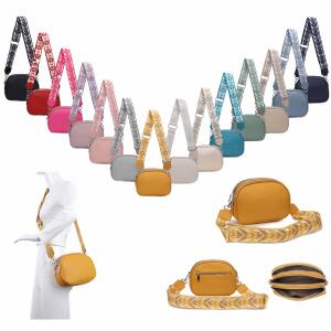 Damen Tasche Crossbody Umhängetasche Bodybag Schultertasche Metallic Handytasche Crossover Damentasche Schmucktasche Handtasche Reise Kunst-Leder Beige