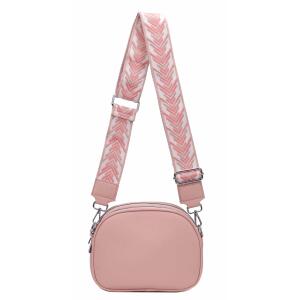 Damen Tasche Crossbody Umhängetasche Bodybag Schultertasche Metallic Handytasche Crossover Damentasche Schmucktasche Handtasche Reise Kunst-Leder Rosa