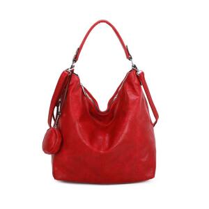 DAMEN TASCHE SHOPPER Hobo-Bag Schultertasche Umhängetasche Handtasche Damentasche Reisetasche Beuteltasche Leder Optik Rot