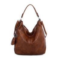 DAMEN TASCHE SHOPPER Hobo-Bag Schultertasche Umhängetasche Handtasche Damentasche Reisetasche Beuteltasche Leder Optik Schokobraun