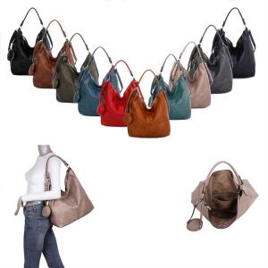 DAMEN TASCHE SHOPPER Hobo-Bag Schultertasche Umhängetasche Handtasche Damentasche Reisetasche Beuteltasche Leder Optik Petrol