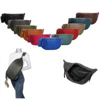 XXL Tasche Bauchtasche Hüfttasche Crossbody Schultertasche Umhängetasche Kunstleder Gürteltasche Crossover Slingntasche Unisex Bag Königsblau