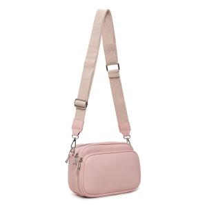Damen Tasche Crossbody Hüfttasche Bauchtasche Umhängetasche Bodybag Schultertasche Handytasche Gürteltasche Metallic Handtasche Reise Kunst-Leder Rosa