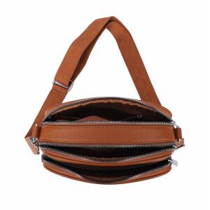 Damen Tasche Crossbody Hüfttasche Bauchtasche Umhängetasche Bodybag Schultertasche Handytasche Gürteltasche Metallic Handtasche Reise Kunst-Leder Cognac
