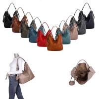 DAMEN TASCHE SHOPPER Hobo-Bag Schultertasche Umhängetasche Handtasche Damentasche Reisetasche Beuteltasche Leder Optik Cognac