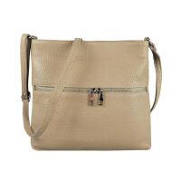 DAMEN LEDER TASCHE Cross Body Schultertasche City Bag CrossOver Umhängetasche Henkeltasche Clutch Ledertasche Damentasche Helltaupe