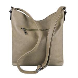DAMEN TASCHE Schultertasche Shopper Umhängetasche CrossOver Crossbody Henkeltasche Beuteltasche Handtasche Hobo Bag Reise Kunst-Leder Taupe
