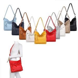 DAMEN TASCHE Schultertasche Shopper Umhängetasche CrossOver Crossbody Henkeltasche Beuteltasche Handtasche Hobo Bag Reise Kunst-Leder Taupe