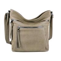 DAMEN TASCHE Schultertasche Shopper Umhängetasche CrossOver Crossbody Henkeltasche Beuteltasche Handtasche Hobo Bag Reise Kunst-Leder Taupe