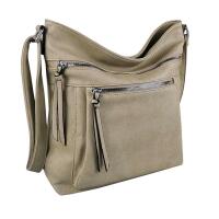 DAMEN TASCHE Schultertasche Shopper Umhängetasche CrossOver Crossbody Henkeltasche Beuteltasche Handtasche Hobo Bag Reise Kunst-Leder Taupe