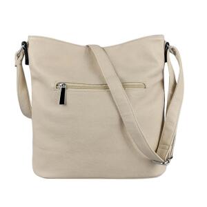 DAMEN TASCHE Schultertasche Shopper Umhängetasche CrossOver Crossbody Henkeltasche Beuteltasche Handtasche Hobo Bag Reise Kunst-Leder Beige