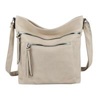 DAMEN TASCHE Schultertasche Shopper Umhängetasche CrossOver Crossbody Henkeltasche Beuteltasche Handtasche Hobo Bag Reise Kunst-Leder Beige