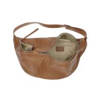 XXL Damen echt Leder Tasche Brusttasche Crossbody Schultertasche Umhängetasche Gürteltasche Crossover Ledertasche Slingntasche Unisex Bag Schwarz