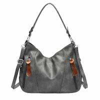 Damen Tasche Shopper Hobo-Bag Schultertasche Leder Optik Umhängetasche Handtasche Crossover Reisetasche Beuteltasche Handtasche Grau