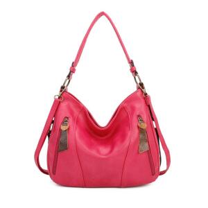 Damen Tasche Shopper Hobo-Bag Schultertasche Leder Optik Umhängetasche Handtasche Crossover Reisetasche Beuteltasche Handtasche Pink