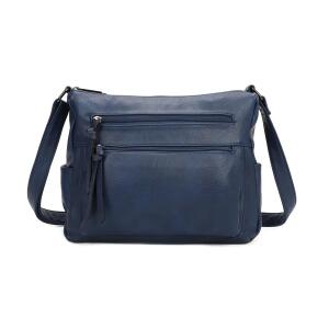 DAMEN TASCHE SHOPPER Schultertasche Umhängetasche Crossbody Henkeltasche Beuteltasche CrossOver Handtasche City Bag Reise Kunst-Leder Blau