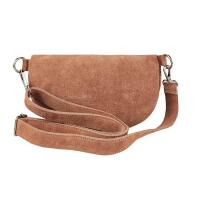 Made in Italy DAMEN LEDER Gürteltasche Crossbody Hüfttasche Bauchtasche Umhängetasche Brusttasche CrossOver Bodybag Schultertasche Handytasche Geldtasche Tasche Schminktasche Kosmetiktasche Altrosa (Wildleder)