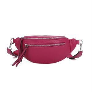 Damen Tasche Gürteltasche Crossbody Leder Optik Hüfttasche Bauchtasche Umhängetasche Cross-Over Bodybag Schultertasche Handytasche Geldtasche Schminktasche Kosmetiktasche Pink