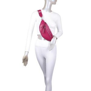 Damen Tasche Gürteltasche Crossbody Leder Optik Hüfttasche Bauchtasche Umhängetasche Cross-Over Bodybag Schultertasche Handytasche Geldtasche Schminktasche Kosmetiktasche Pink