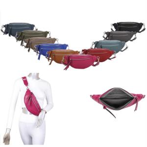 Damen Tasche Gürteltasche Crossbody Leder Optik Hüfttasche Bauchtasche Umhängetasche Cross-Over Bodybag Schultertasche Handytasche Geldtasche Schminktasche Kosmetiktasche Taupe