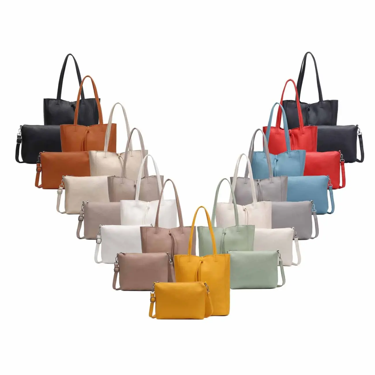 Damen Tasche Set 2in1 Shopper Handtasche Crossbody Hobo...