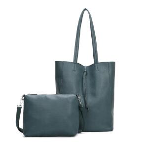 OBC Damen Tasche Set 2in1 Shopper Handtasche Crossbody Hobo Bag Schultertasche Umhängetasche Metallic Cross-Over DIN-A4