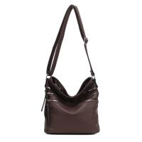 DAMEN TASCHE SHOPPER Schultertasche Umhängetasche CrossOver Crossbody Henkeltasche Beuteltasche Handtasche City Bag Reise Kunst-Leder Schokobraun