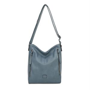 DAMEN TASCHE Umhängetasche Schultertasche Shopper Crossbody Henkeltasche CrossOver Kunstleder Beuteltasche Handtasche Hobo Bag Reise Jeansblau
