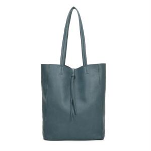 Damen Tasche Set 2in1 Shopper Handtasche Crossbody Hobo Bag Schultertasche Umhängetasche Metallic Cross-Over DIN-A4  Petrol V1