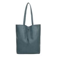 Damen Tasche Set 2in1 Shopper Handtasche Crossbody Hobo Bag Schultertasche Umhängetasche Metallic Cross-Over DIN-A4  Petrol V1
