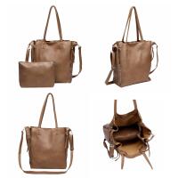 Damen Tasche Set 2in1 Shopper Handtasche Crossbody Hobo Bag Schultertasche Umhängetasche Metallic Cross-Over DIN-A4 Olivgrün V1