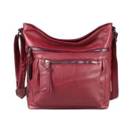 DAMEN TASCHE Schultertasche Shopper Umhängetasche CrossOver Crossbody Henkeltasche Beuteltasche Handtasche Hobo Bag Reise Kunst-Leder Bordo