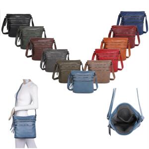 DAMEN TASCHE SHOPPER Schultertasche Umhängetasche CrossOver Crossbody Henkeltasche Beuteltasche Handtasche City Bag Reise Kunst-Leder Olivgrün