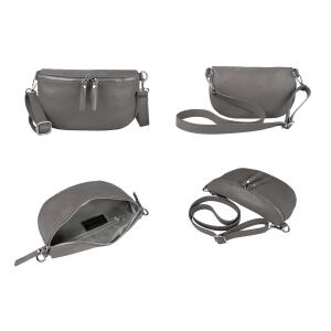 Made in Italy Damen Leder Tasche Handytasche Gürteltasche Crossbody Hüfttasche Bauchtasche Umhängetasche Cross-Over Bodybag Schultertasche Kosmetiktasche Flieder