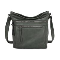 DAMEN TASCHE Schultertasche Shopper Umhängetasche CrossOver Crossbody Henkeltasche Beuteltasche Handtasche Hobo Bag Reise Kunst-Leder Dunkelgrün