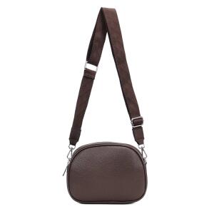 Damen Tasche Crossbody Umhängetasche Bodybag Schultertasche Metallic Handytasche Crossover Damentasche Kunstleder Schmucktasche Handtasche Reise Schokobraun