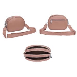 Damen Tasche Crossbody Umhängetasche Bodybag Schultertasche Metallic Handytasche Crossover Damentasche Kunstleder Schmucktasche Handtasche Reise Schokobraun