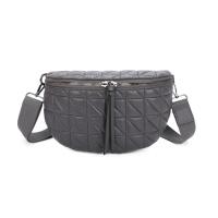 Damen Tasche Nylontasche Gürteltasche Brusttasche Crossbody Hüfttasche Bauchtasche Bodybag Umhängetasche Cross-Over Schultertasche Handytasche Slingntasche Reise Bag Dunkelgrau