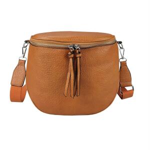 DAMEN TASCHEN Schultertasche Umhängetasche Crossbody Crossover Leder Optik Handtasche Shopper Cognac.