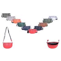 Damen Tasche Gürteltasche Crossbody Leder Optik Hüfttasche Bauchtasche Umhängetasche Cross-Over Bodybag Schultertasche Handytasche Leder Optik Silber