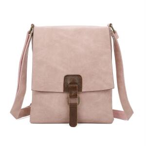 Damen Tasche Crossbody Handtasche Messenger Schultertasche Umhängetasche Shopper Tablettasche bis ca. 7-8 Zoll Henkeltasche Überschlagtasche Leder Optik Rosa