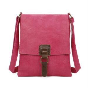 Damen Tasche Crossbody Handtasche Messenger Schultertasche Umhängetasche Shopper Tablettasche bis ca. 7-8 Zoll Henkeltasche Überschlagtasche Leder Optik Pink