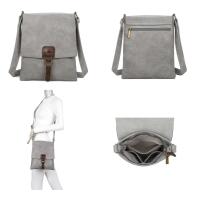 Damen Tasche Crossbody Handtasche Messenger Schultertasche Umhängetasche Shopper Tablettasche bis ca. 7-8 Zoll Henkeltasche Überschlagtasche Leder Optik Cognac