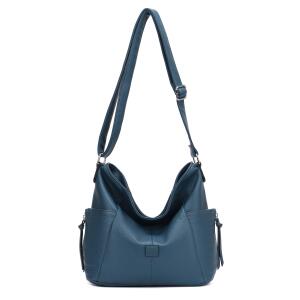 DAMEN TASCHE Shopper Schultertasche Umhängetasche Crossbody Henkeltasche CrossOver Beuteltasche Handtasche Hobo Bag Reise Kunst-Leder Blau