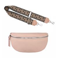 Made in Italy DAMEN SET Gürteltasche + Schultergurt LEDER Crossbody Hüfttasche Bauchtasche Umhängetasche Brusttasche CrossOver Bodybag Schultertasche Handytasche Tasche Antik Rosa S (22cm) + Gürtel